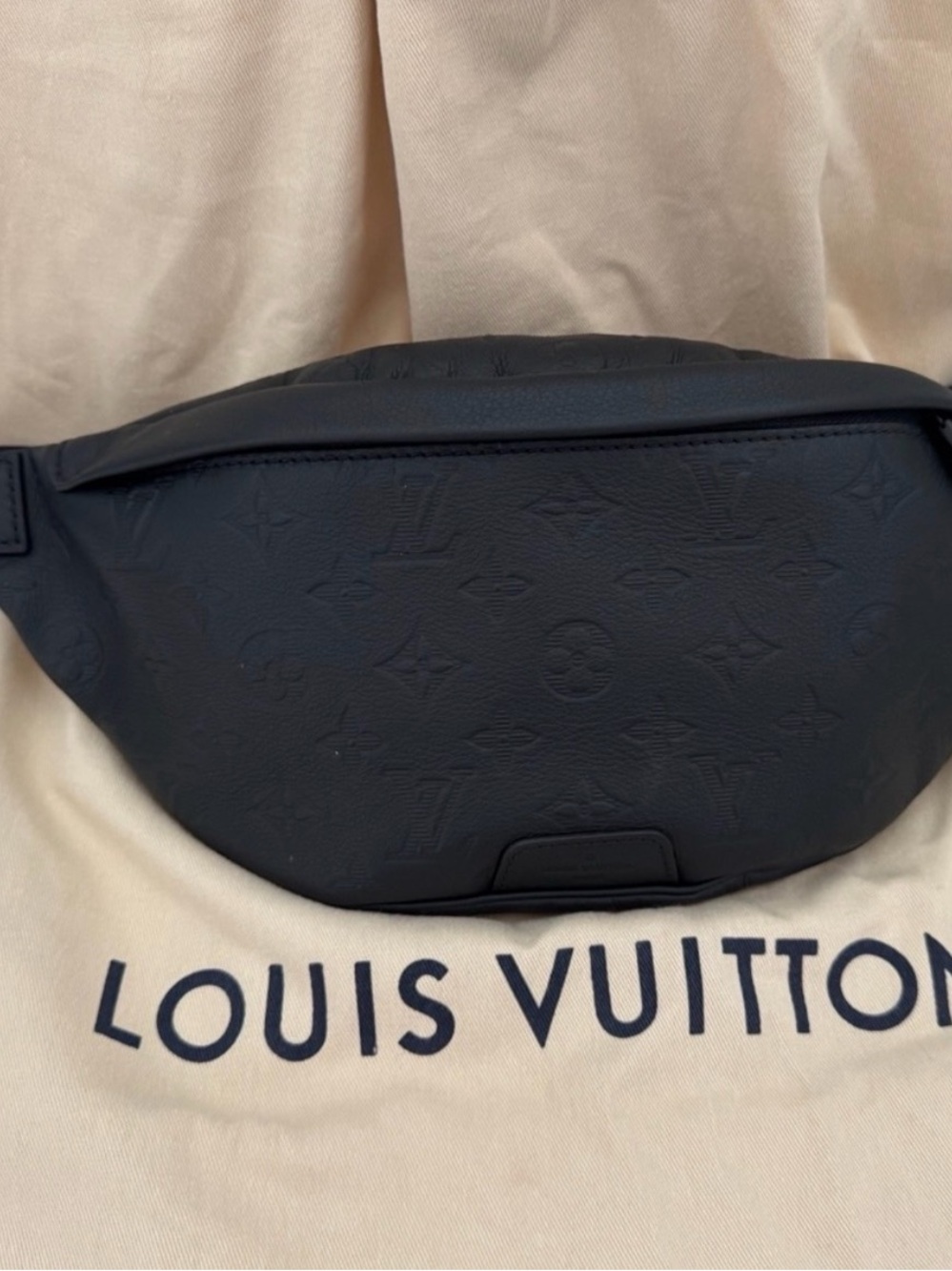 Louis Vuitton Black Monogram Embossed Belt Bag